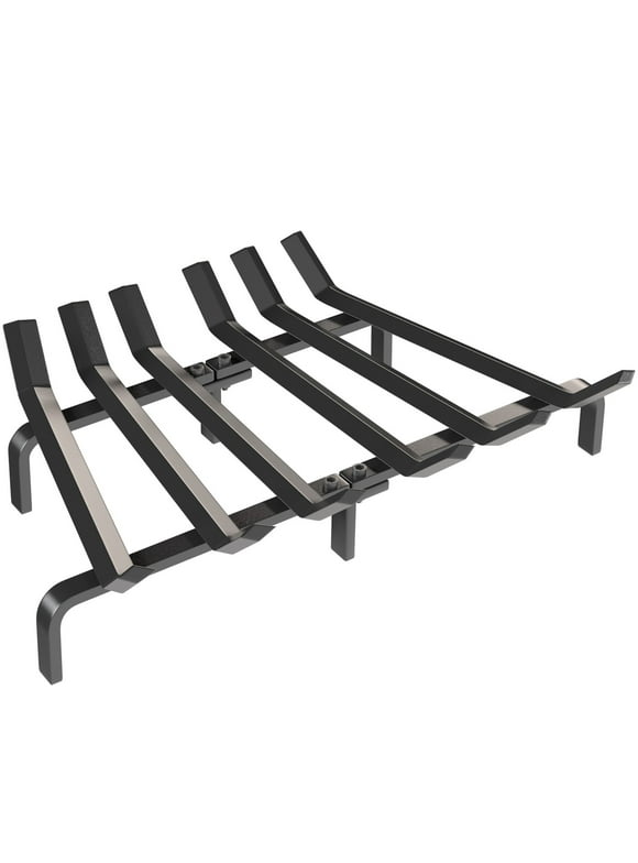 Amagabeli Fireplace Log Grate 24 inch Wide Heavy Duty Solid Steel Indoor Chimney Hearth 3/4 Bar Fire Grates for Outdoor Kindling Tools Pit Wrought Iron Wood Stove Firewood Burning Rack Holder Black