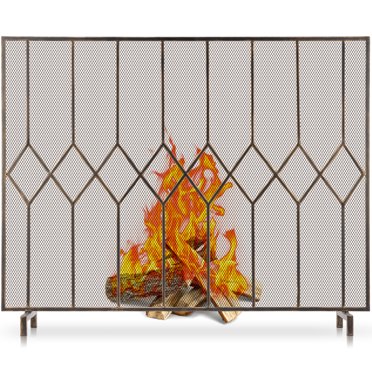 Small Cast Iron Scrollwork Fireplace Fire Screen with Doors - Walmart.com