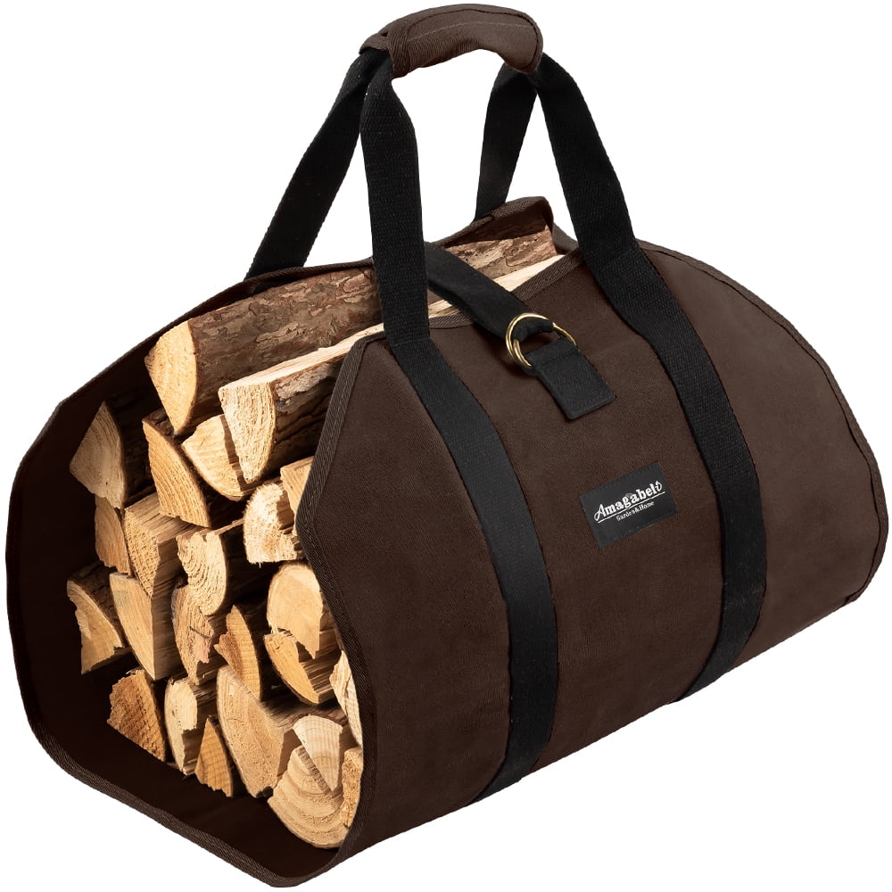 STEADY High-quality Large Canvas Firewood Wood Carrier Bag Log Camping  Outdoor Holder Carry Storage Bag Wooden Canvas Bag,A/One Size Large,Carrier  bag,bag,Holder,Wooden Canvas Bag 