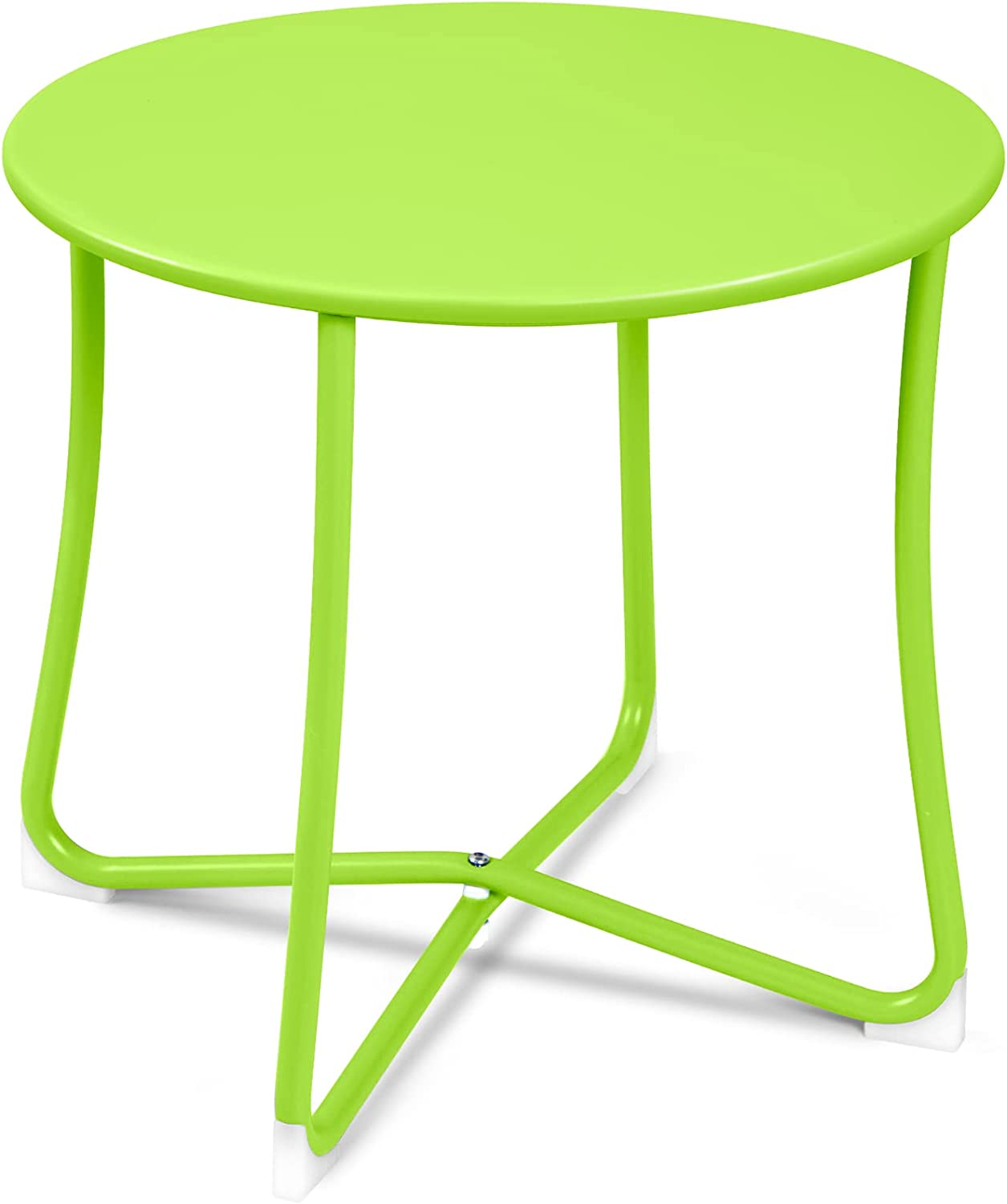 Amagabeli Metal Patio Side Table 18 x 18 Heavy Duty Weather Resistant Anti-Rust Outdoor End Table Small Steel Round Coffee Table Porch Table Snack Table for Balcony Garde Lime Green - image 1 of 8
