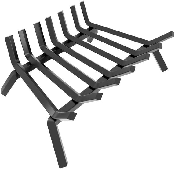 Amagabeli Wrought Iron Fireplace Log Grate 30 inch Wide Heavy Duty Solid Steel Indoor Chimney Hearth 3/4" Bar Fire Grates for Outdoor Kindling Tools Pit Wood Stove Firewood Burning Rack Holder Black
