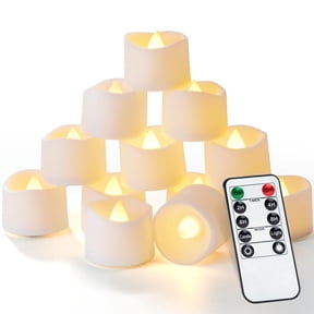 Amagic Flameless LED Tea Light Votive Candles Modern Timer Operated Flickering Battery Operated 12-Pack