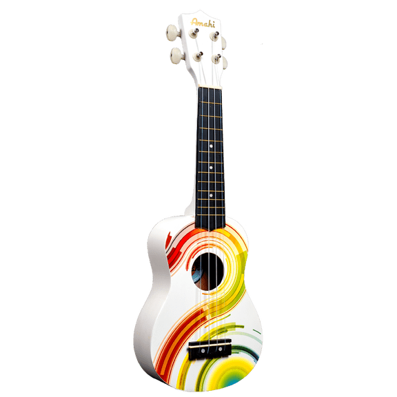 Amahi DDUK7 Tropical Series Soprano Size Ukulele with Gig Bag - Psychadelic