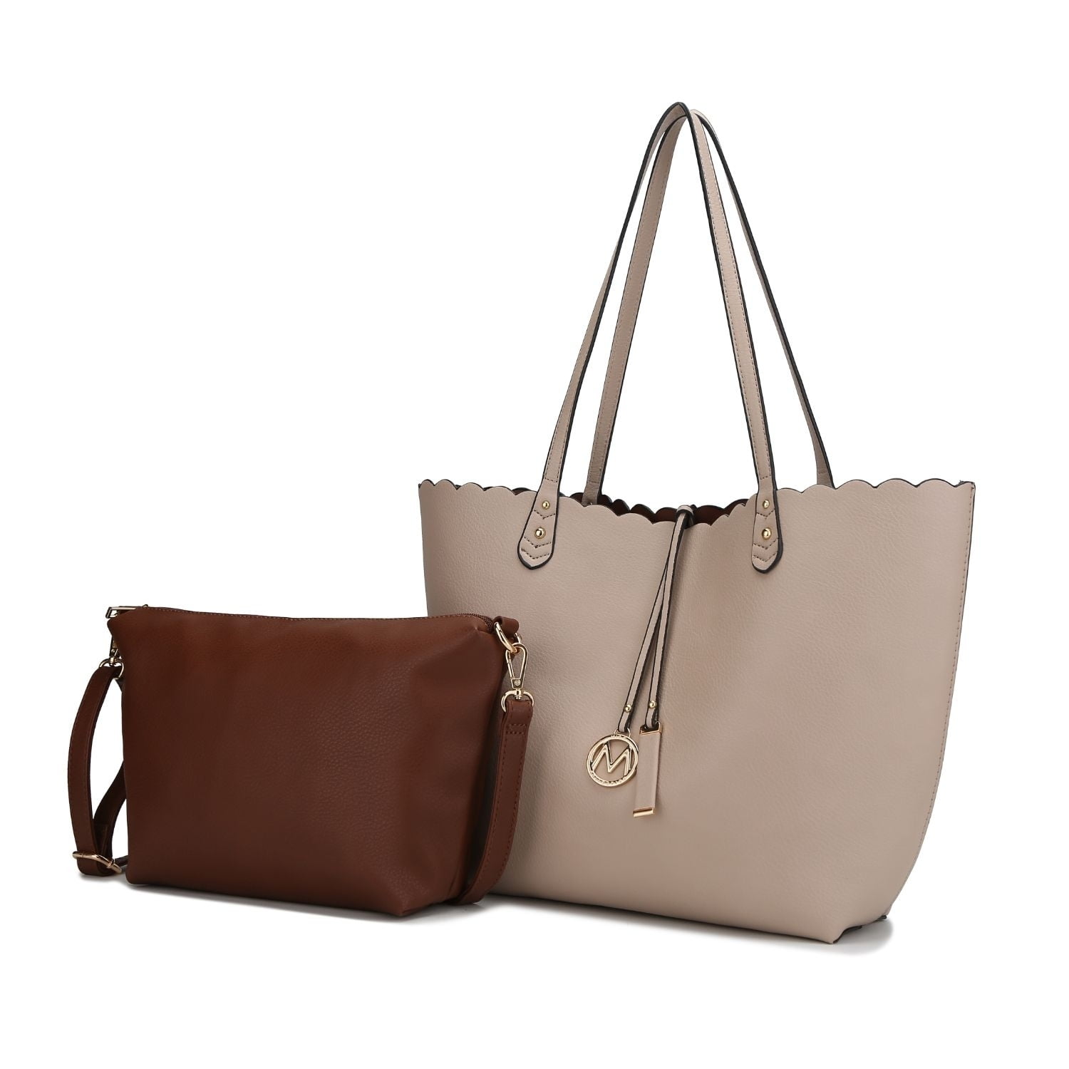 Amahia Reversible Shopper Tote Shoulder Handbag with Cosmetic Pouch by Mia K.