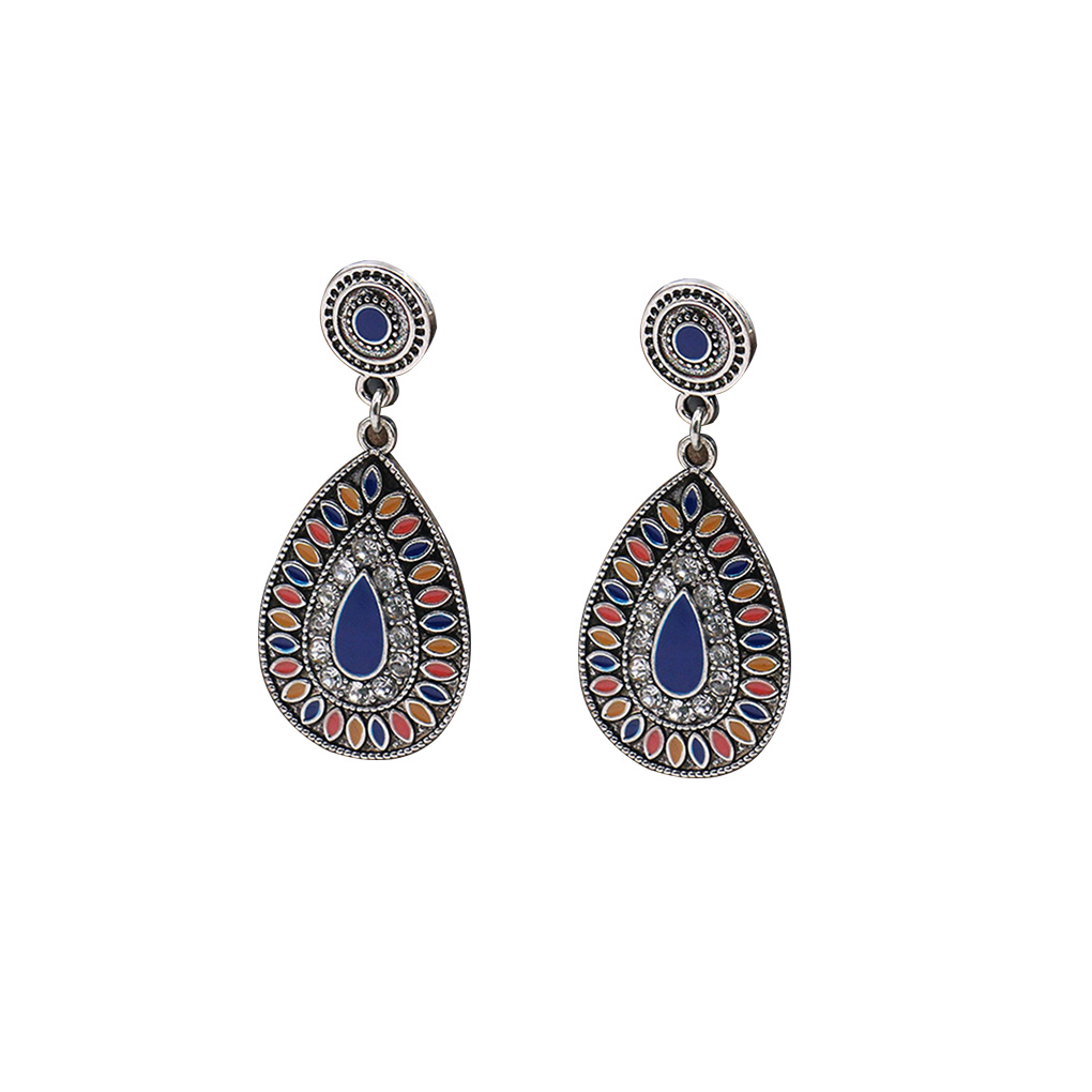 Amaiiu 1 Pair Chandelier Earrings Bohemian Bead Ear Drops with Rhinestones Exaggerated Jewelry Beach Accessories Earring for Women 0449 - image 1 of 10