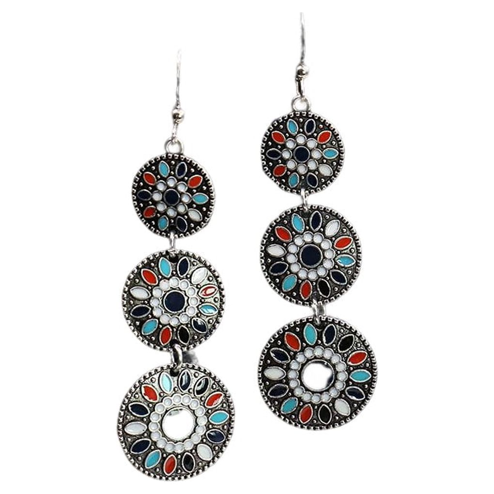 Amaiiu 1 Pair Chandelier Earrings Bohemian Bead Ear Drops with Rhinestones Exaggerated Jewelry Beach Accessories Earring for Women 1520 - image 1 of 10