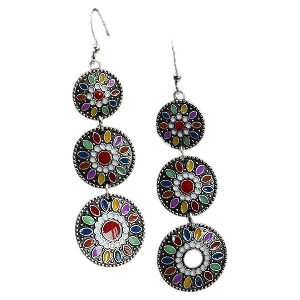 Amaiiu 1 Pair Chandelier Earrings Bohemian Bead Ear Drops with Rhinestones Exaggerated Jewelry Beach Accessories Earring for Women 1522 - image 1 of 10