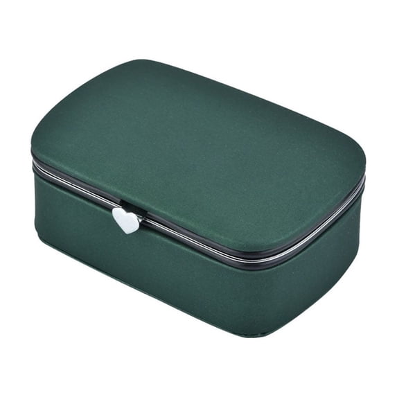Amaiiu Earring Necklace Bracelet Storage Box Bangle Wristwatch Display Case Portable Large Capacity Dustproof Carrying Boxes Jewellery Green