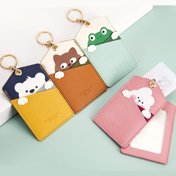 Amaiiu Keychain Pendant Leather Tag Decorative Cartoon Keyring Backpack Handbag Hanging Key Chain Portable Card Holder Crafting Type 3