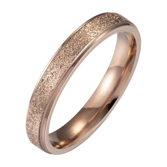 Amaiiu Stainless Steel Ring Personalized Sparkling Rings Jewelry Gift Dressing Up Accessory for Wedding Party Daily Working Rose Gold 4MM