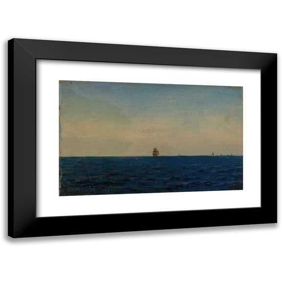 Amaldus Nielsen 14x11 Black Modern Framed Museum Art Print Titled - The Atlantic Ocean (1860)