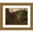thumbnail image 1 of Amaldus Nielsen 14x11 Gold Ornate Wood Frame and Double Matted Museum Art Print Titled - Aarhus, Suldal, Ryfylke (1864), 1 of 4
