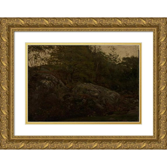 Amaldus Nielsen 14x11 Gold Ornate Wood Frame and Double Matted Museum Art Print Titled - By Mandal (1868)
