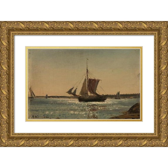 Amaldus Nielsen 14x11 Gold Ornate Wood Frame and Double Matted Museum Art Print Titled - From Hvaler (1898)