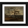 thumbnail image 1 of Amaldus Nielsen 14x12 Black Ornate Wood Framed Double Matted Museum Art Print Titled: Mountain Furu, Setesdal (1864), 1 of 5