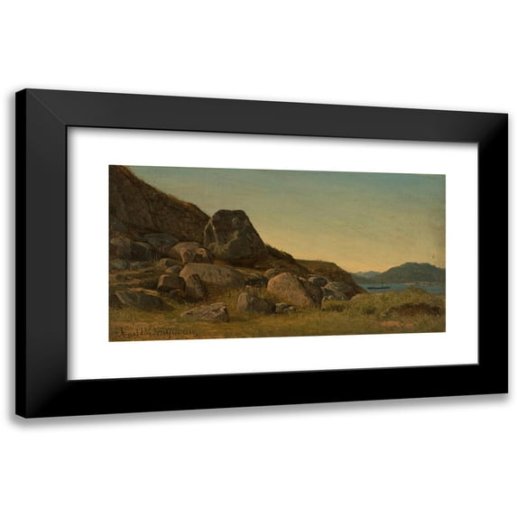 Amaldus Nielsen 14x9 Black Modern Framed Museum Art Print Titled - Southern Landscape (1868)
