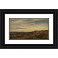 thumbnail image 1 of Amaldus Nielsen 18x11 Black Ornate Wood Framed Double Matted Museum Art Print Titled - South-South-West, Whales (1873), 1 of 5