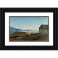 thumbnail image 1 of Amaldus Nielsen 18x12 Black Ornate Wood Framed Double Matted Museum Art Print Titled - Approach to Hardanger, Olve (1863), 1 of 5