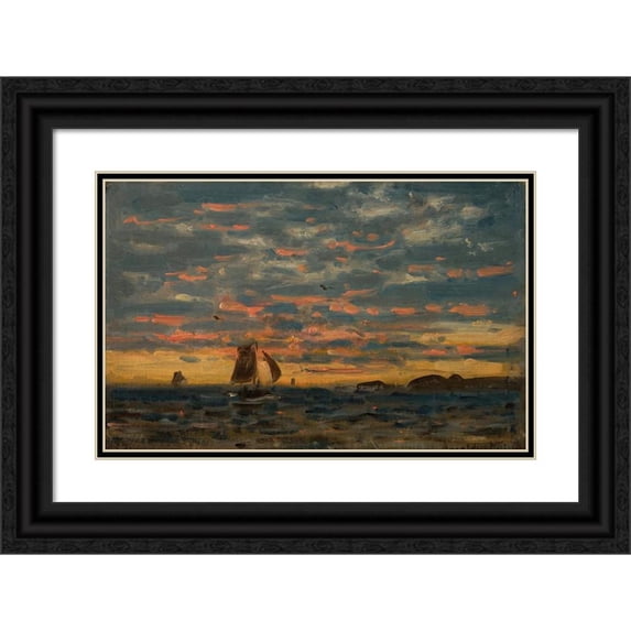 Amaldus Nielsen 18x13 Black Ornate Wood Framed Double Matted Museum Art Print Titled - Sketch (1894)