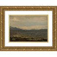 thumbnail image 1 of Amaldus Nielsen 18x14 Gold Ornate Wood Frame and Double Matted Museum Art Print Titled - Gray Weather, the Beam (1863), 1 of 4