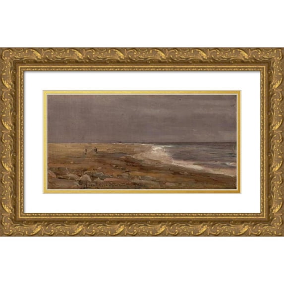 Amaldus Nielsen 24x14 Gold Ornate Framed and Double Matted Museum Art Print Titled - Soltreif, Jaren (1893)