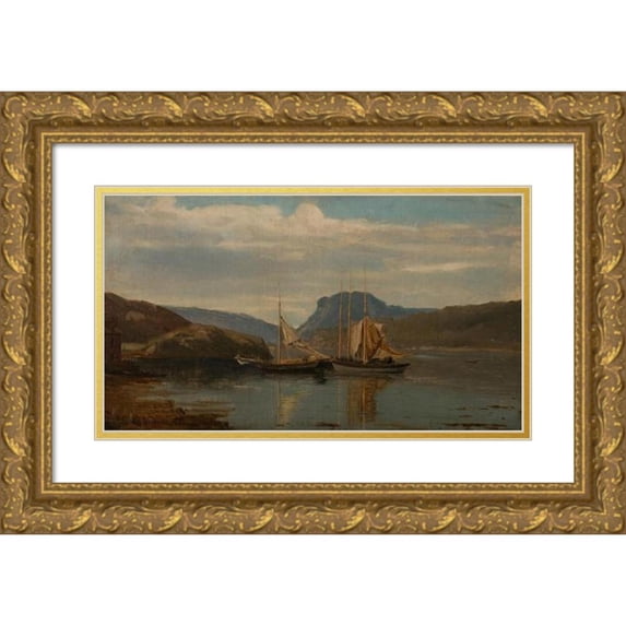Amaldus Nielsen 24x15 Gold Ornate Framed and Double Matted Museum Art Print Titled - Party from Teroen (1863)
