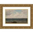 thumbnail image 1 of Amaldus Nielsen 24x16 Gold Ornate Framed and Double Matted Museum Art Print Titled - Fresh Sea, Jaren (1894), 1 of 4