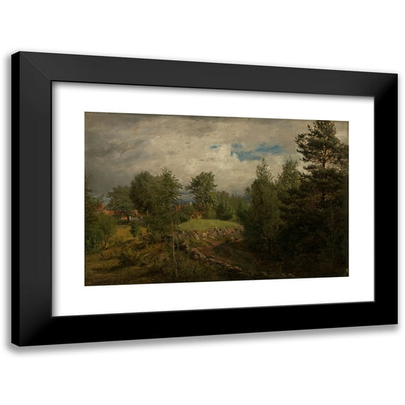 Amaldus Nielsen 24x17 Black Modern Framed Museum Art Print Titled - From Oyestad (1885)