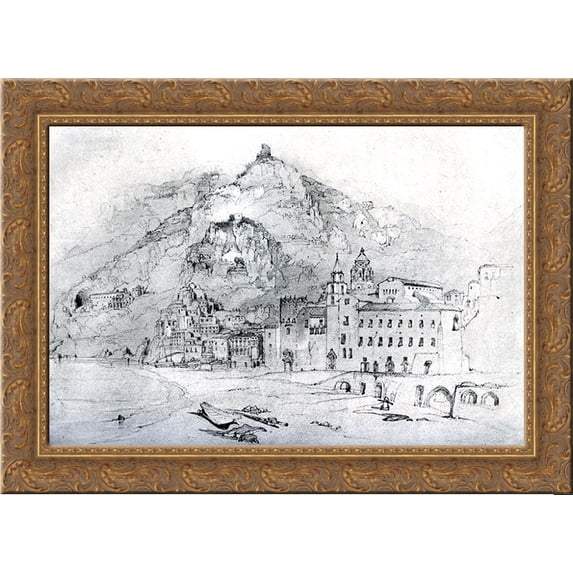 Amalfi 24x18 Gold Ornate Wood Framed Canvas Art by John Ruskin