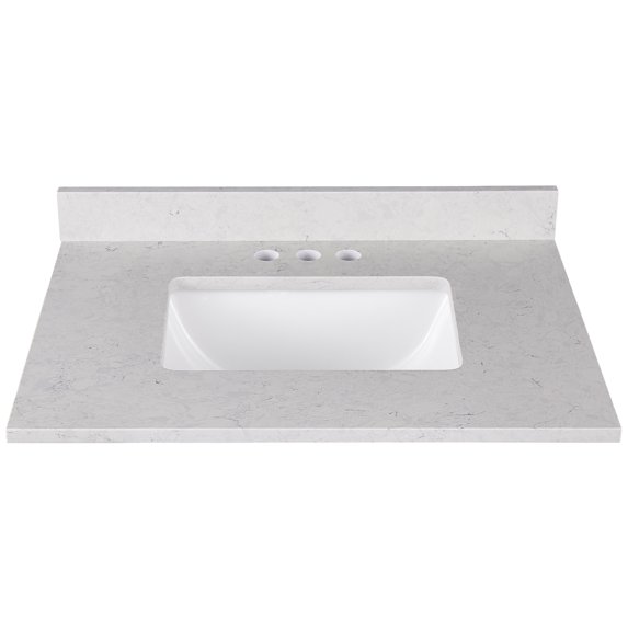 Amalfi 31"W x 22"D Engineered Marble Vanity Top with Rectangular Undermount Bowl