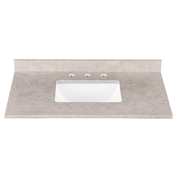 Dreamwerks Amalfi 37"W x 22"D Engineered Marble Vanity Top with Rectangular 1x Undermount Bowl