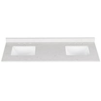 Dreamwerks Amalfi 61"W x 22"D Engineered Marble Vanity Top with Rectangular 2x Undermount Bowls