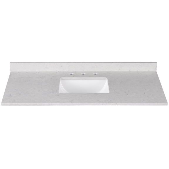 Dreamwerks Amalfi 61"W x 22"D Engineered Marble Vanity Top with Rectangular 1x Undermount Bowl