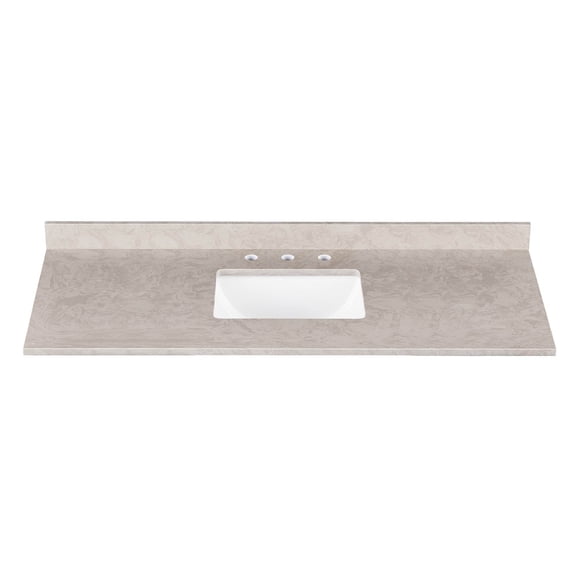 Dreamwerks Amalfi 61"W x 22"D Engineered Marble Vanity Top with Rectangular 1x Undermount Bowl