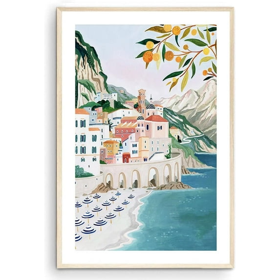 Amalfi Coast Art Print, Italy Art Print, Travel Gift, Travel Poster, Europe Print, Italian Coast, Italian Riviera, Housewarming (Unframed) (12*8)