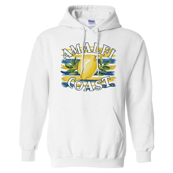 Amalfi Coast Hoodie Sweatshirt Unisex Small White