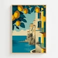 thumbnail image 1 of Amalfi Coast Lemon Wall Art, Mediterranean Yellow House Art, Italian Coastal Decor, Lemon Tree Kitchen Print Home Decor #937, Stretched Canvas Size 16x24, 1 of 4