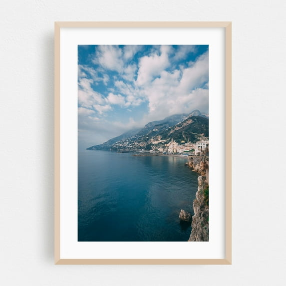 Amalfi Coast & Mountains 02 - Amalfi Campania Italy Photography Oak Framed Wall Art Print 16 x 24 inches