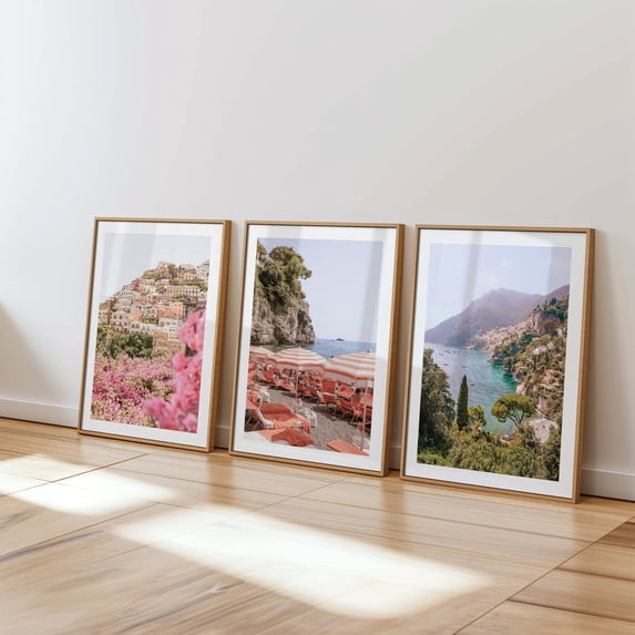 Amalfi Coast Positano Pink Positano Italy Poster Home Decor Office Wall