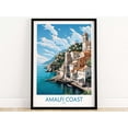 thumbnail image 1 of Amalfi Coast Poster Travel Print Home Dcor Poster Gift Digital Illustration Artwork, 1 of 4
