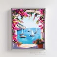 thumbnail image 1 of Amalfi Coast Print Bougainvillea Archway Seaside Sailboats, Unframed Canvas 8x10in, 1 of 4