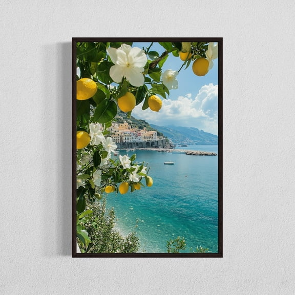 Amalfi Coast Print Mediterranean Lemon Grove Coastal Art
