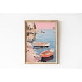 thumbnail image 1 of Amalfi Coast Retro Italy Coastal Wall Picture, Stretched Canvas 16x20in, 1 of 4