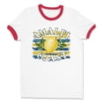thumbnail image 1 of Amalfi Coast Ringer Tee Shirt Unisex Medium White/Red, 1 of 5