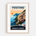 thumbnail image 1 of Amalfi Coast: Vintage Travel Poster of Positano - Positano Campania Italy Illustration Oak Framed Wall Art Print 16 x 24 inches, 1 of 59
