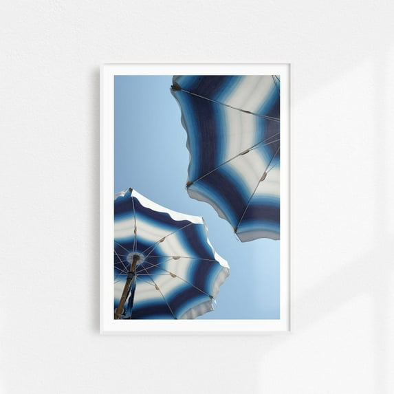 Amalfi Coast Wall Art Blue Umbrellas Printable Art, Positano Print Italy Poster Blue & White Coastal Decor Italian Summer Beach Photography Wall Art, Modern Wall Decor, 8x12 UNFRAMED