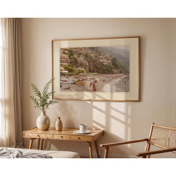 Amalfi Coast Wall Art Poster, Italian Beach Wall Art, Mediterranean Village Poster, Italian Coast Posters, Home Decor Poster,, Unframed Poster Size 16x24 F03.1.14l2489