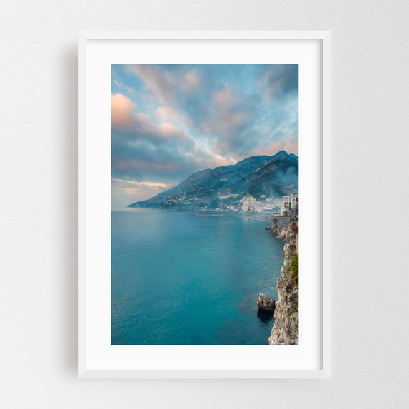 Amalfi Coastal 02 - Amalfi Campania Italy Photography White Framed Wall Art Print 24 x 36 inches