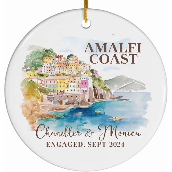 Amalfi Engagement Christmas Ornament, Amalfi Coast Ornament, Engagement Ornaments, Personalized Engagement Ornament, Engagement Gift, Amalfi veDkqP (Amalfi Engagement Christmas)