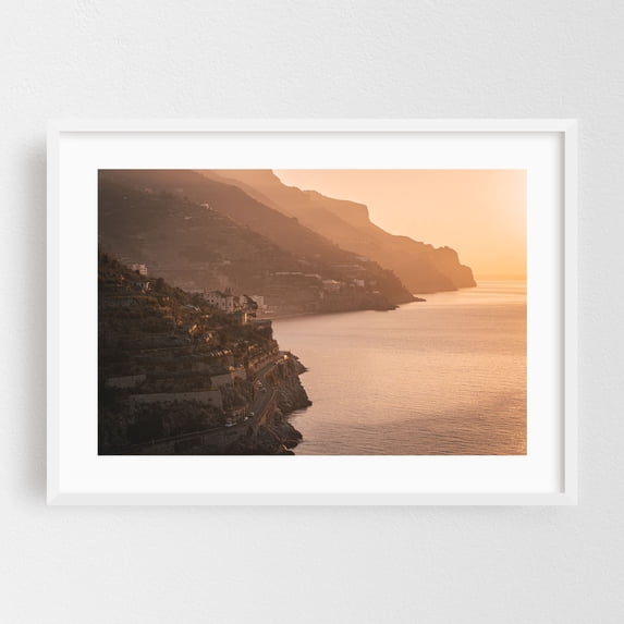 Amalfi Layers 03 - Minori Campania Italy Photography White Framed Wall Art Print 20 x 30 inches